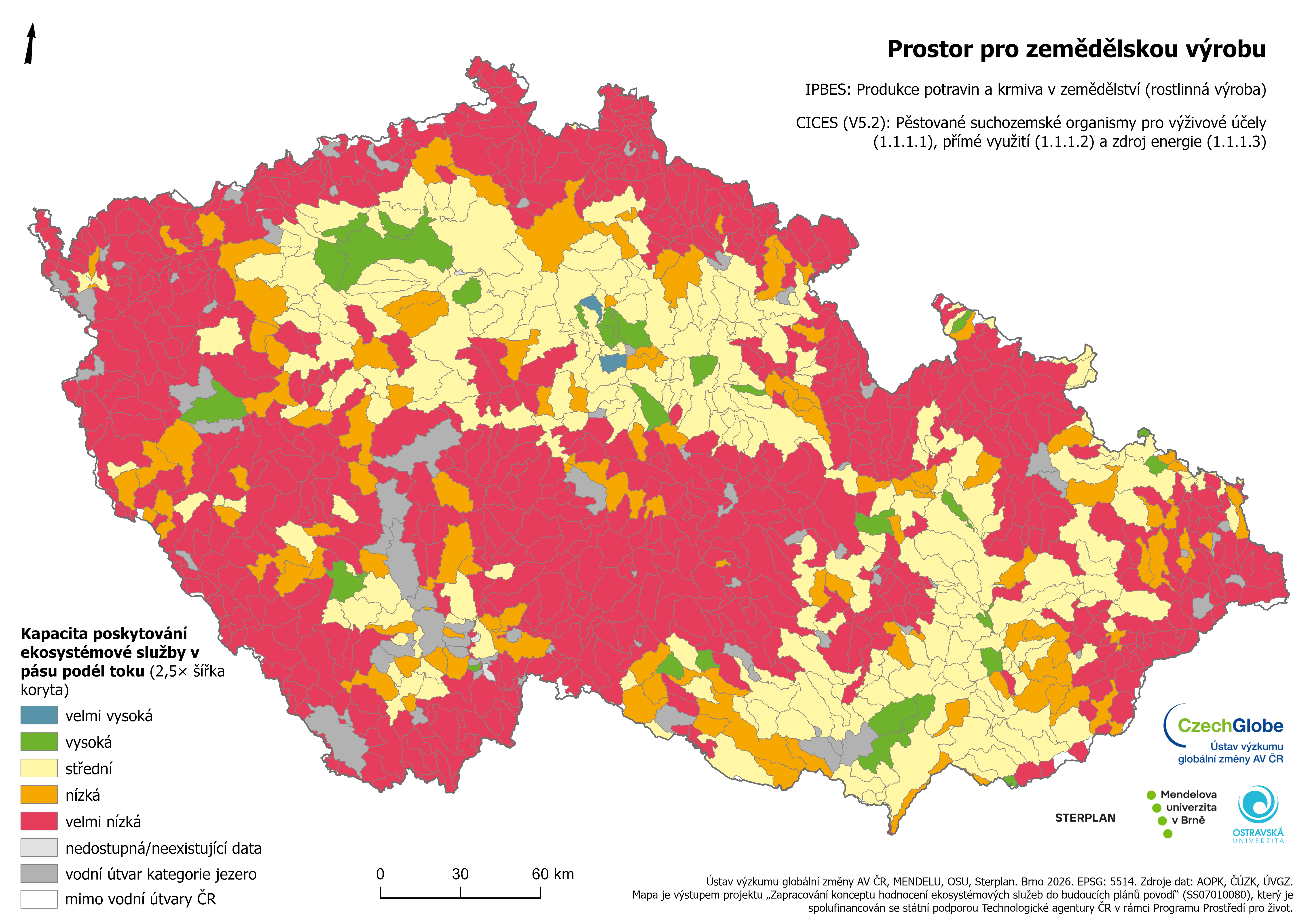 1b - Zemědělská výroba v pásu kolem toku